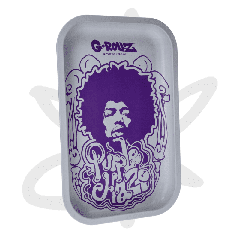🌿 Plateau a rouler métal "Purple Jimi Hendrix" 14x18 - G-ROLLZ - Gardenz CBD Shop 🌿