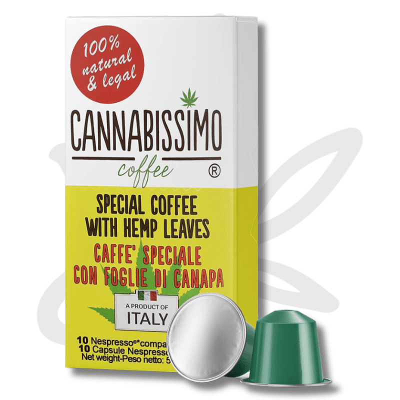Dosette café Nespresso avec feuilles de chanvre - Gardenz CBD Shop
