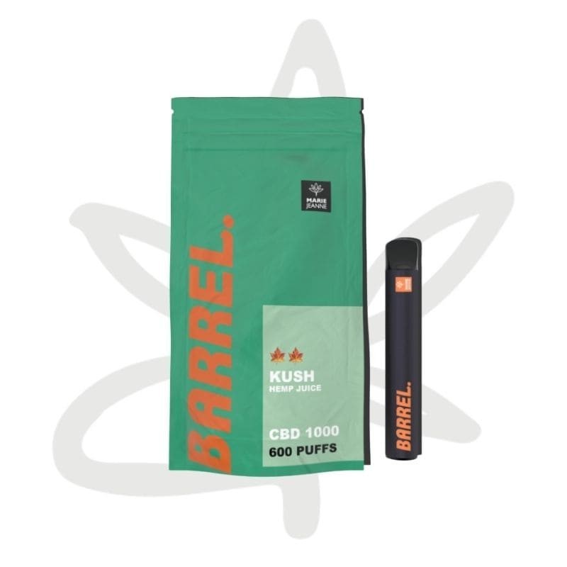 Puff CBD Barrel Kush 600 puffs - CBD Marie Jeanne - Vapoteuse CBD