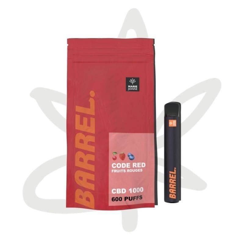 Vapoteuse CBD Barrel Code red 600 puffs 1000mg CBD - Marie Jeanne - Gardenz