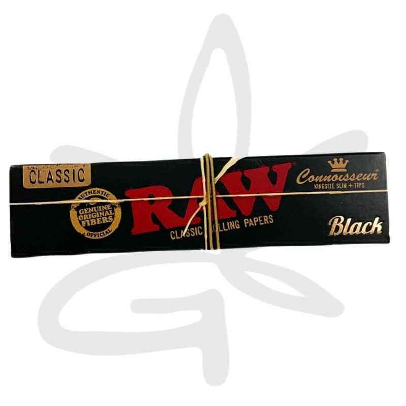 🗞️ Feuille a rouler Connoisseur King Size Black + Prerolled tips - Raw - Gardenz CBD Shop 🗞️