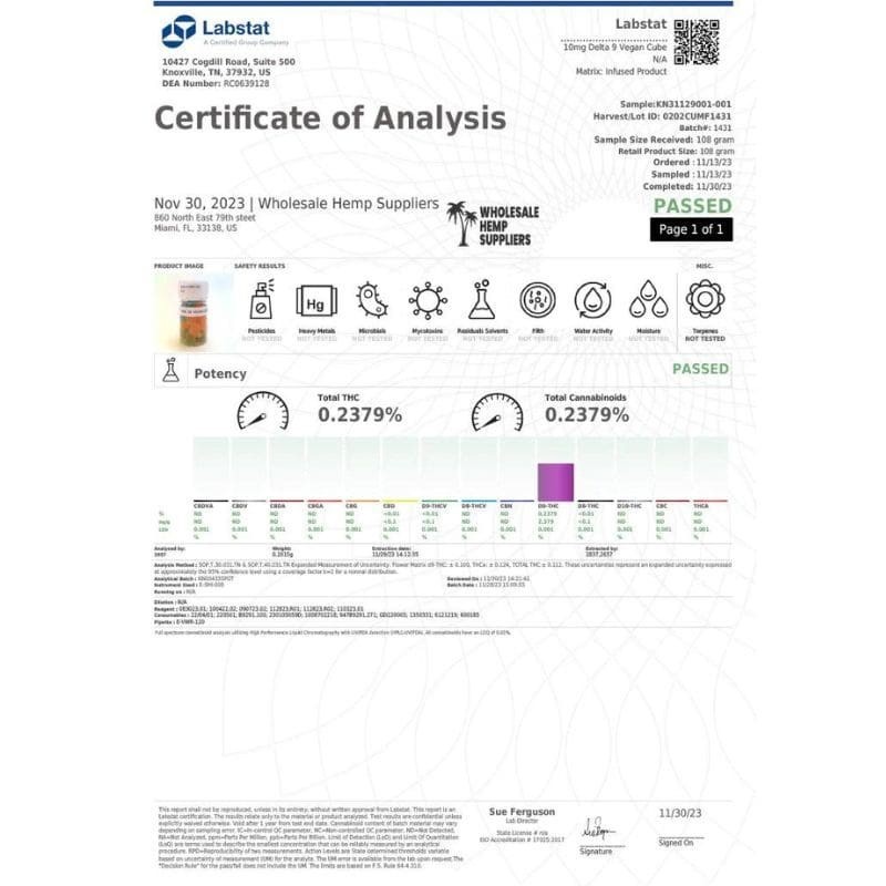analyse Gummies THC 600mg - Blueberry Cotton Candy- VEED