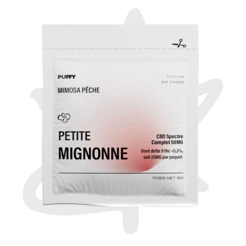🤯 Gummies Mimosa Pêche "Petite mignonne" 12,5mg delta 9 THC x2 - Puffy 🤯