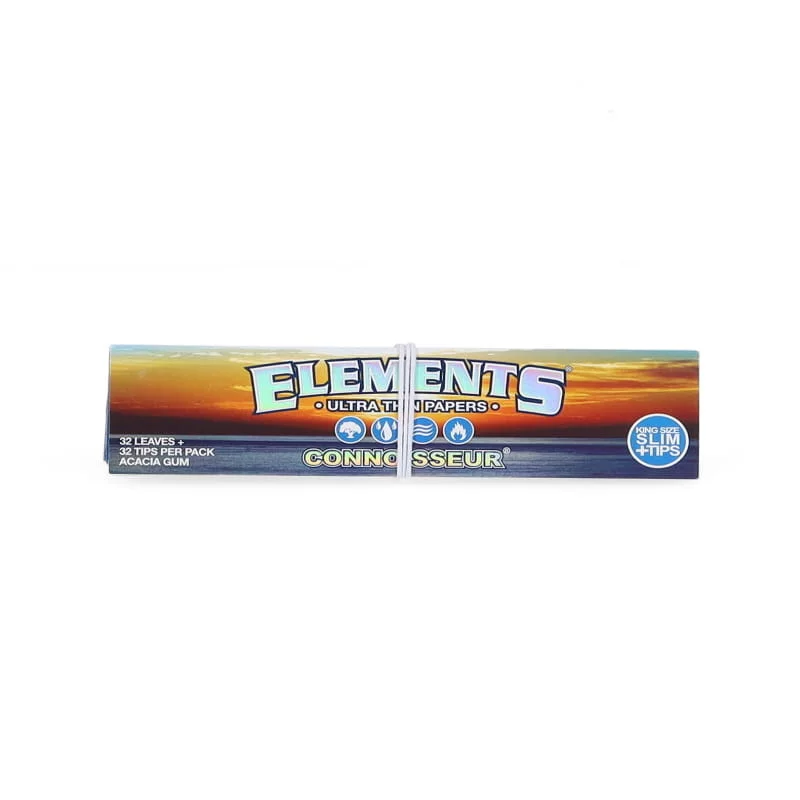 Feuilles Slim Elements Connoisseur avec filtres - Ultra fines en papier de riz