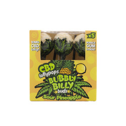 Pack de 5 Sucettes CBD 10mg Sour Pineapple