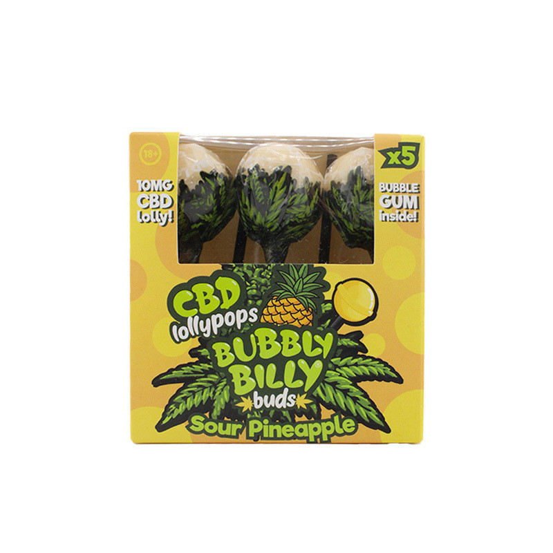Pack de 5 Sucettes CBD 10mg Sour Pineapple