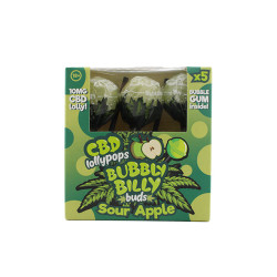 Pack de 5 Sucettes CBD 10mg Sour Apple
