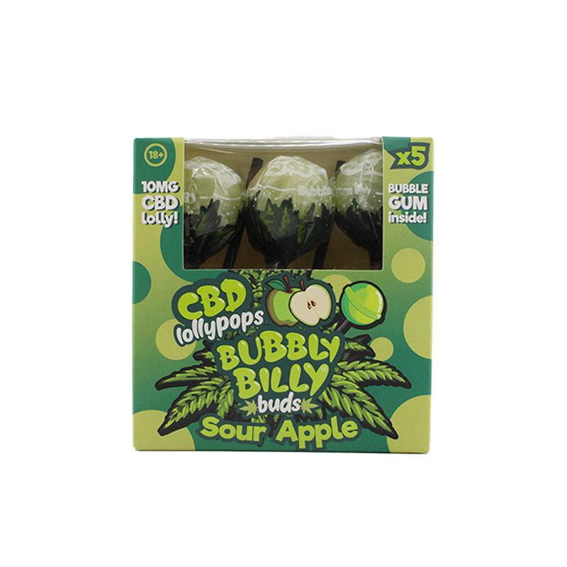 Pack de 5 Sucettes CBD 10mg Sour Apple