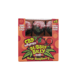 Pack de 5 Sucettes CBD 10mg Sour Raspberry