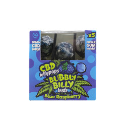 Pack de 5 Sucettes CBD 10mg Blue Raspberry
