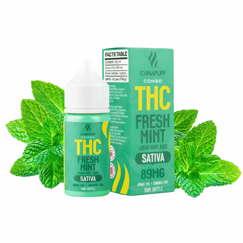 E liquide THC 89mg + 2000mg CBD Fresh Mint 30ml - Canapuff