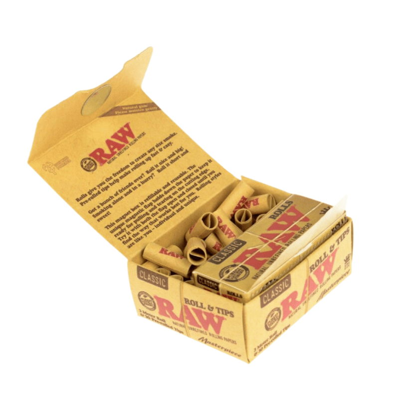 Rouleau feuilles à rouler King size Slim Classic 3 mètres + Filtre pré-roulés x30 - Raw 20286