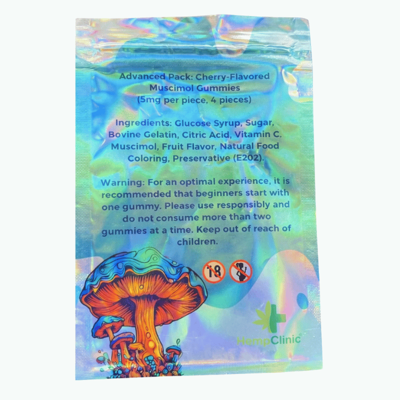 Magic mushrooms gummies x4 (5mg muscimol/gummy)