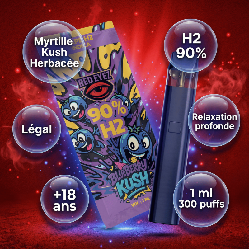 Vape H2 Blueberry Kush Red Eyez | Saveur myrtille kush