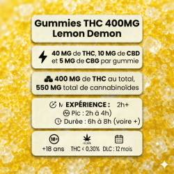 Gummies THC 400mg Lemon Demon – Space Gummiz