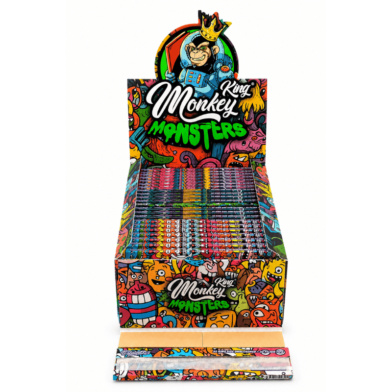 Feuilles à rouler King size slim "Monsters" + tips x 32 - Monkey King