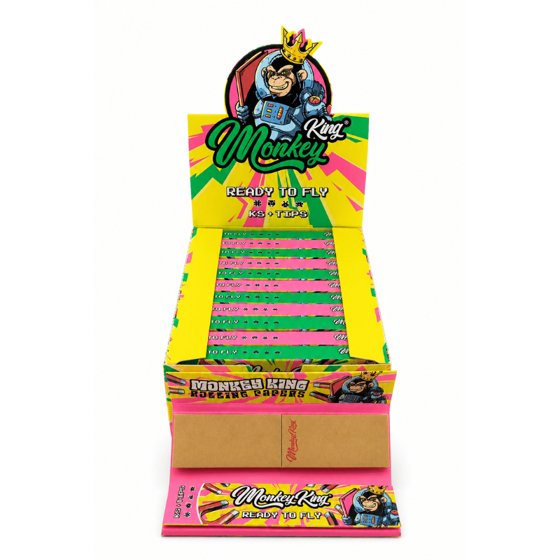 Feuilles à rouler King size slim "Ready to Fly" + tips x 32 - Monkey King