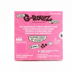 Filtres charbon actif 6mm rose x10 - G-Rollz