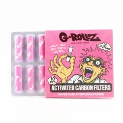 Filtres charbon actif 6mm rose x10 - G-Rollz