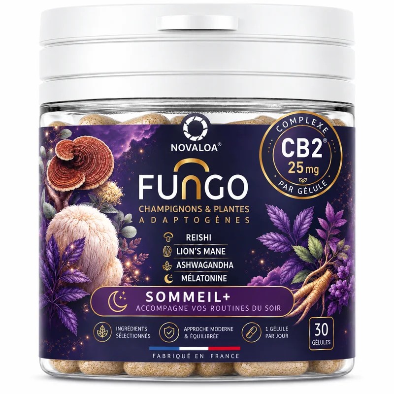 Gélules Sommeil+ Fungo CB2 Mélatonine - Novaloa | Gardenz