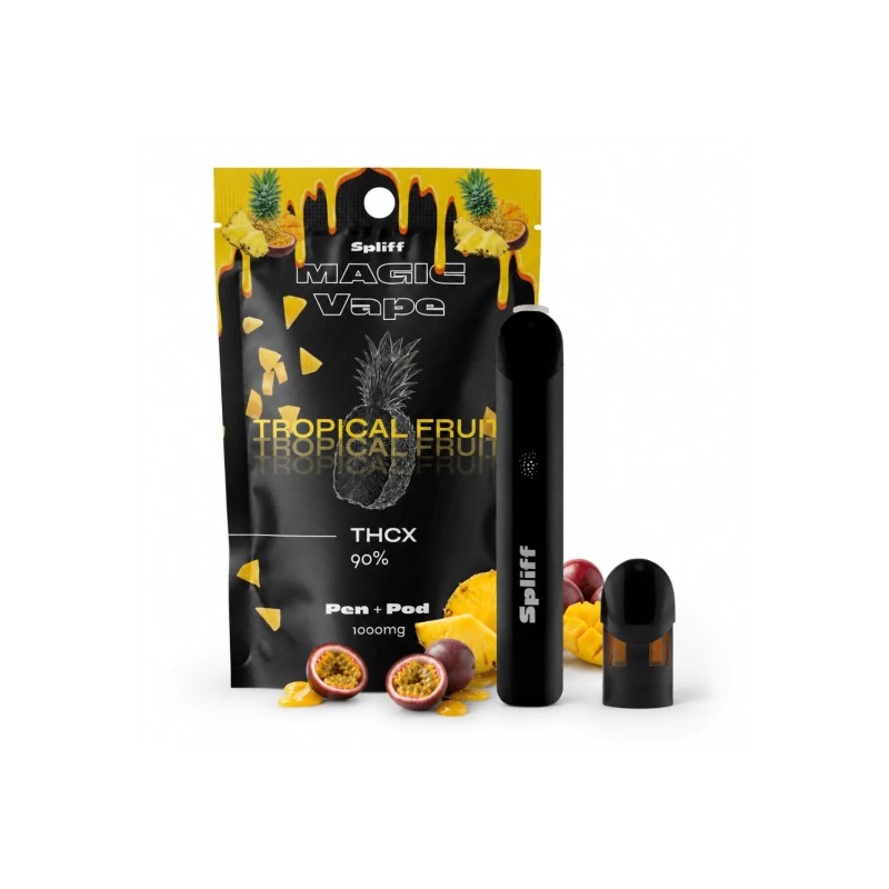 Vape THCX Tropical Fruit 1000 mg Spliff | Kit Pen + Pod Rechargeable