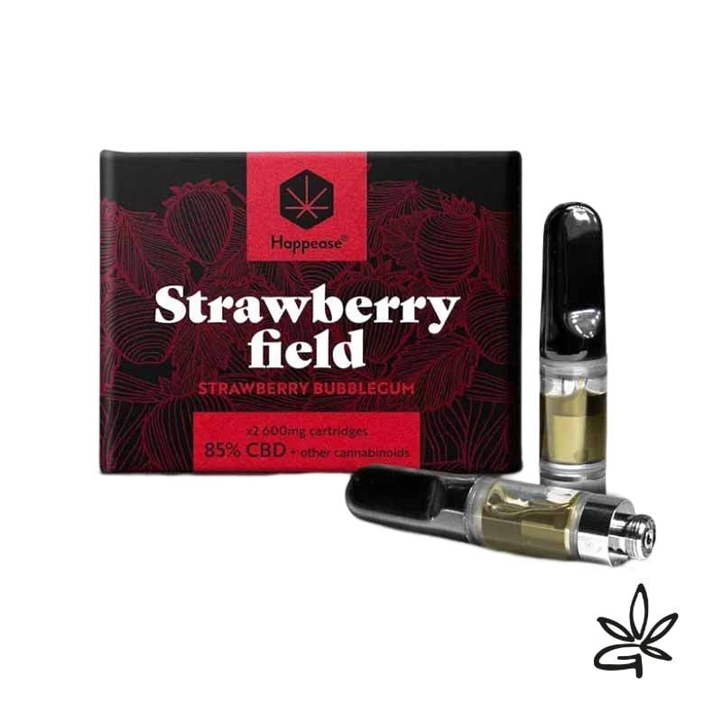 E-liquide CBD le plus puissant - Cartouche x 2 Vape pen Strawberry Field - Happease - CBD Marie Jeanne - e liquide CBD & vapoteuse CBD