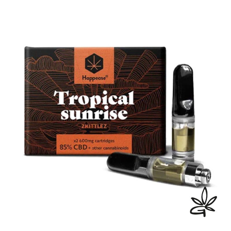 E-liquide CBD le plus puissant - Cartouche x 2 Vape pen Tropical Sunrise - Happease - CBD Marie Jeanne - e liquide CBD & vapoteuse CBD