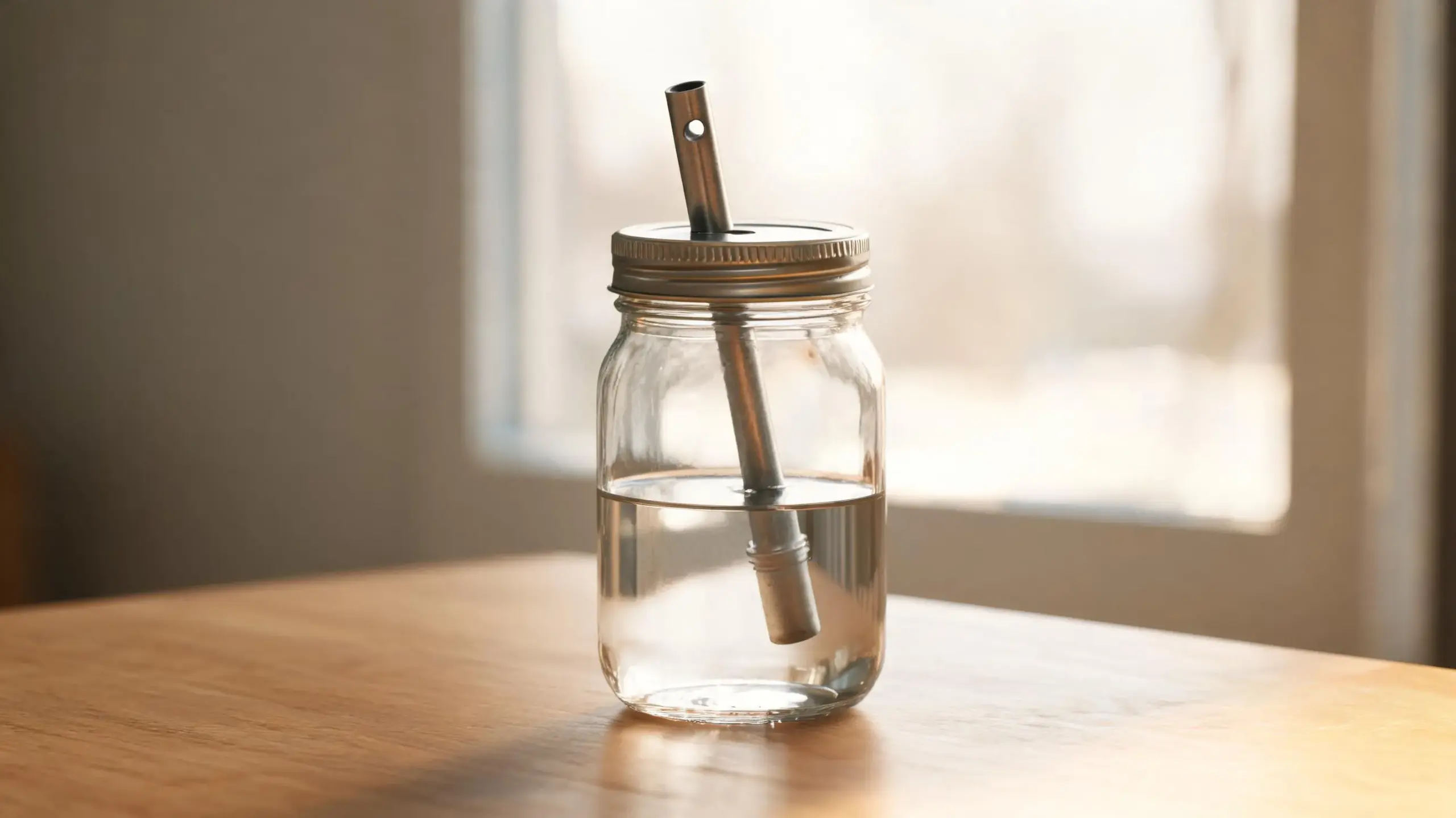 Étape 5 : bang maison terminé en bocal en verre avec plongeur métal