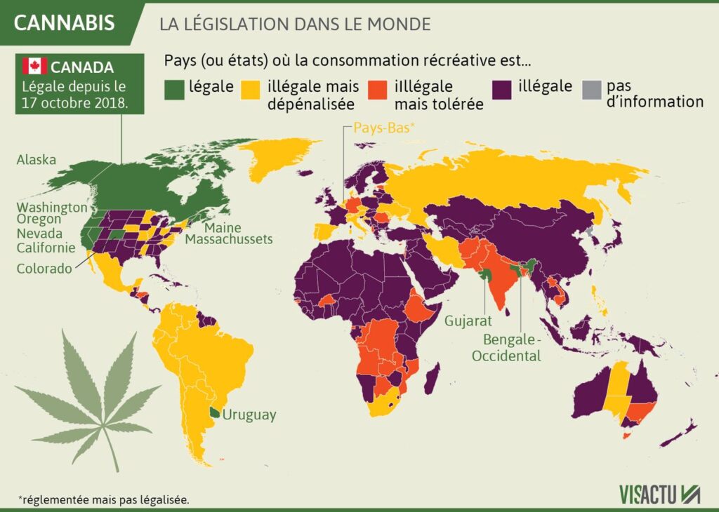 Légalité du cannabis dans le monde