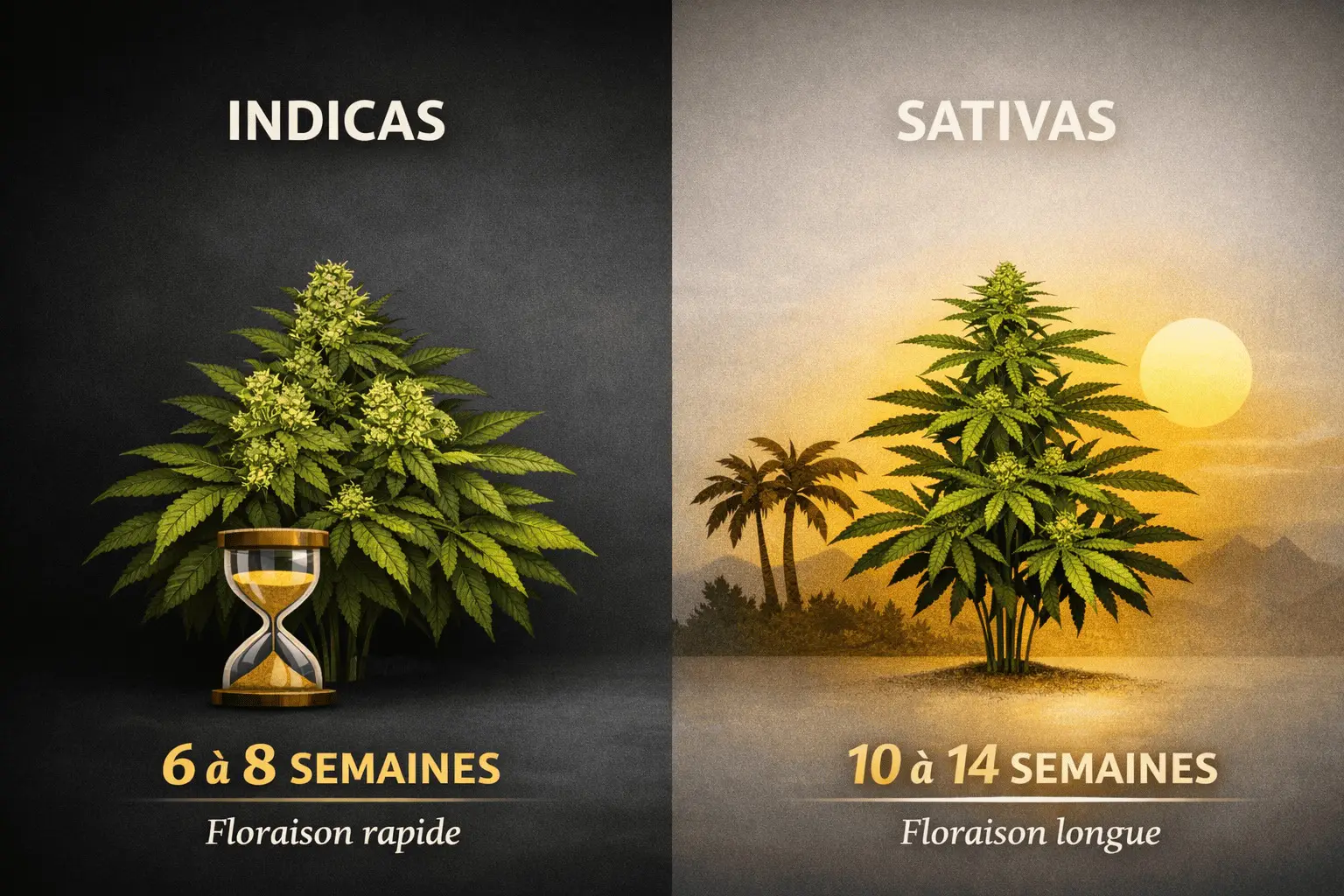 temps de floraison indica sativa 
