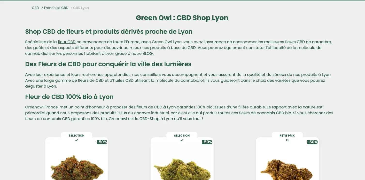 Green Owl CBD Lyon 19 cours Lafayette Lyon 6e