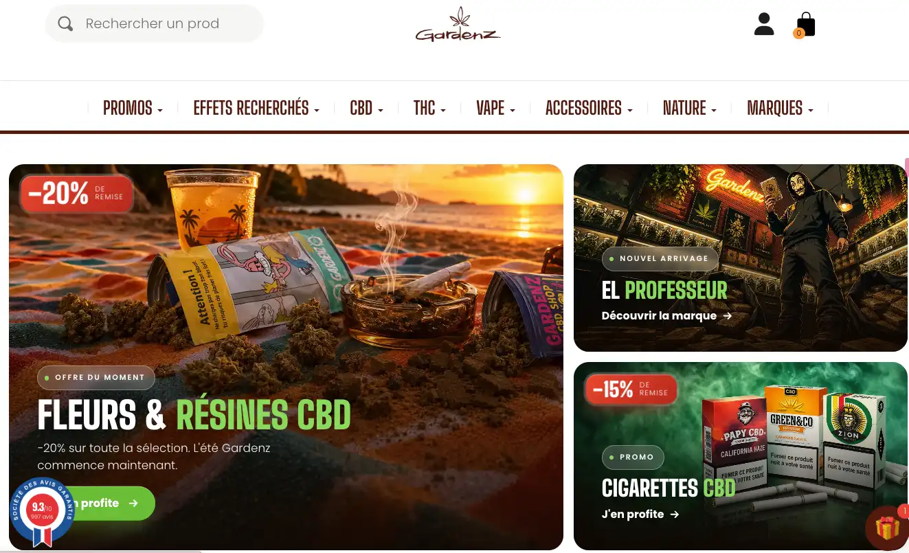 Gardenz CBD shop en ligne livraison Montpellier Hérault