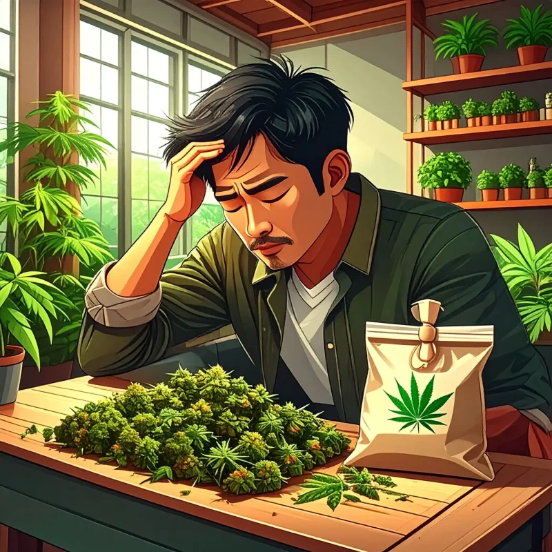 Un homme sur le canapé cannabis