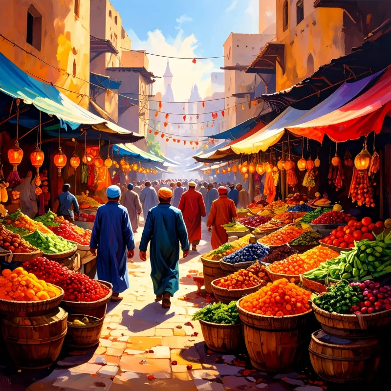 Un marché du Moyen Orient