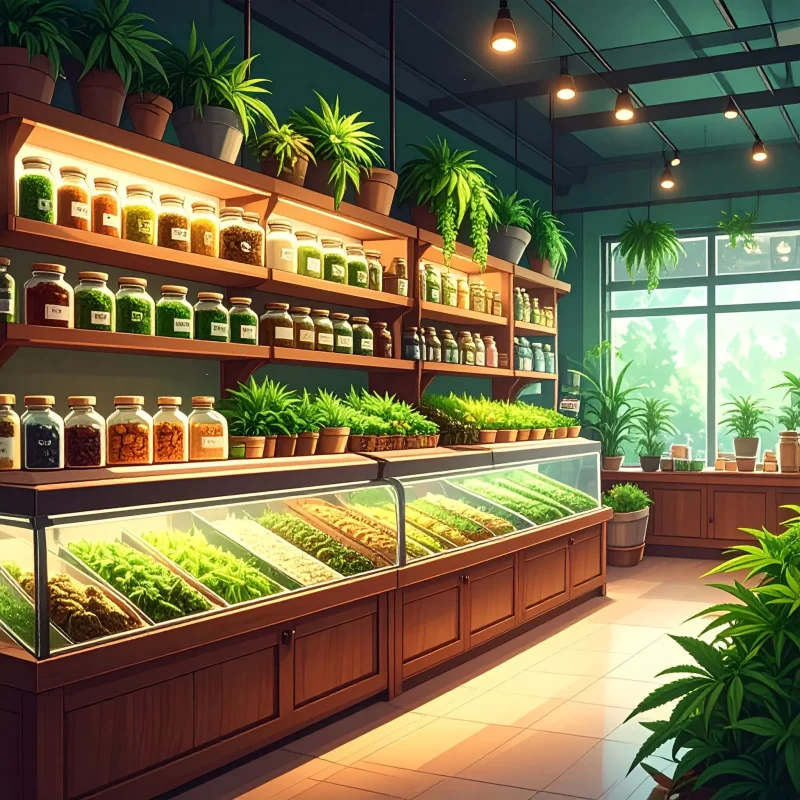 Un CBD shop vu de l'intérieur